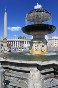   Fountain And Obelisk In St Peters Square   - Rome, Italy