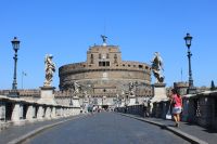   Ponte Sant Angelo Bridge Castel Sant Angelo In Background   - Rome, Italy