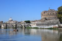   River Tiber With Vatican And Castel Sant Angelo In Background   - Rome, Italy